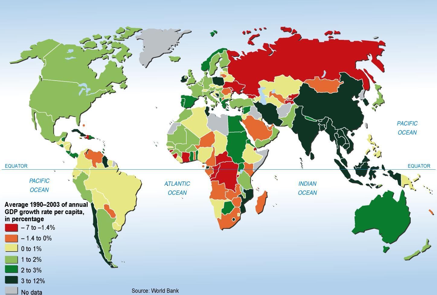 World map of GDP